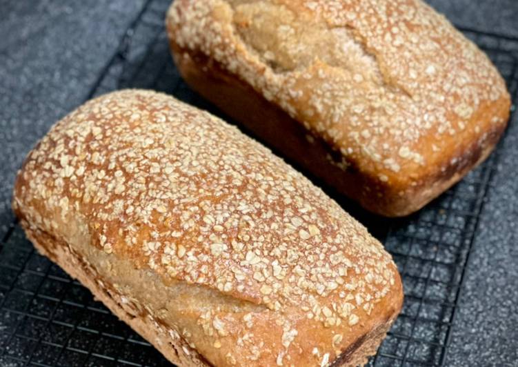 Recipe of Quick Buttermilk Honey Oat Sourdough Loaf