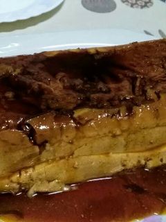 Una foto de Flan de galletas y café