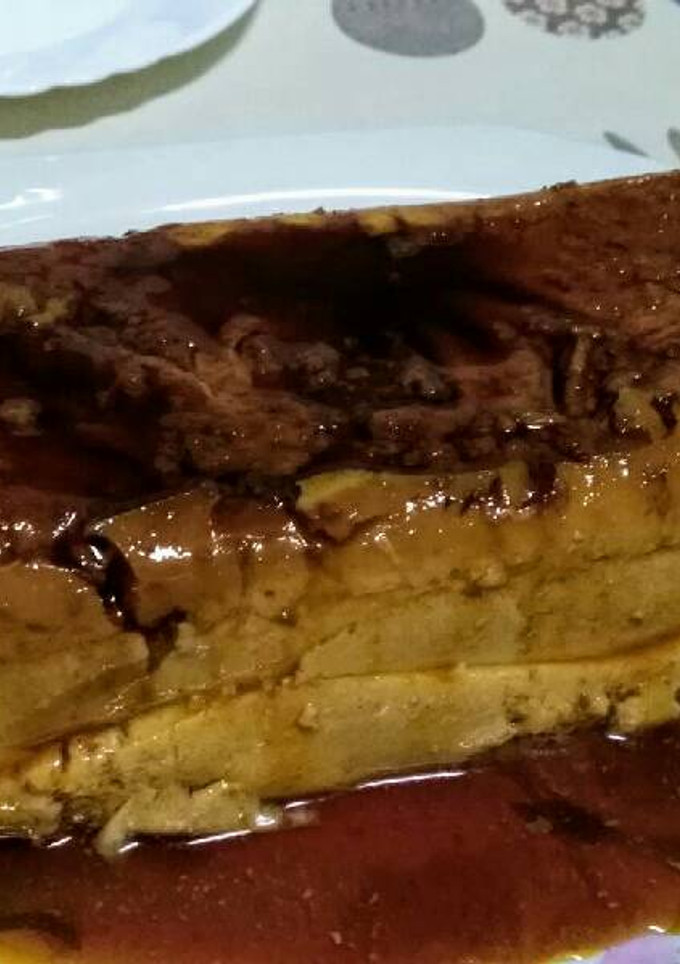 Una foto de Flan de galletas y café