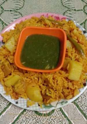 आलू सोयाबीन राईस (Aloo soyabean rice recipe in hindi) रेसिपी मुख्य फोटो