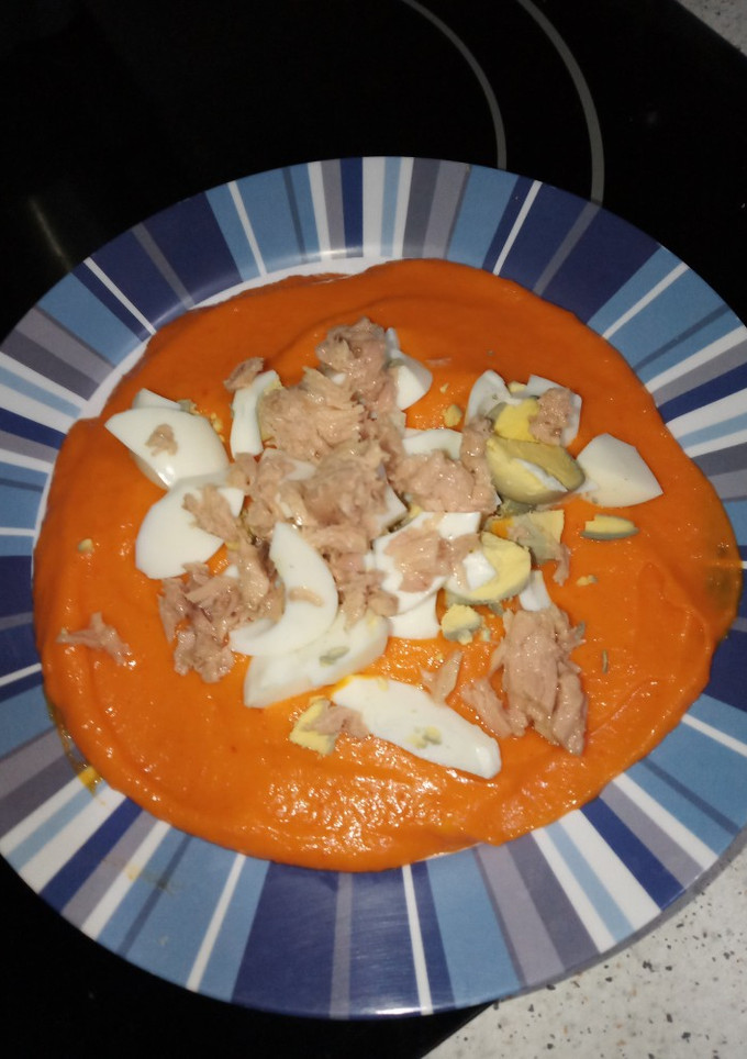 Una foto de Crema zanahorias y pimiento asado