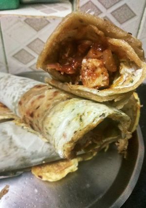 A picture of Italian style egg sausage roll.