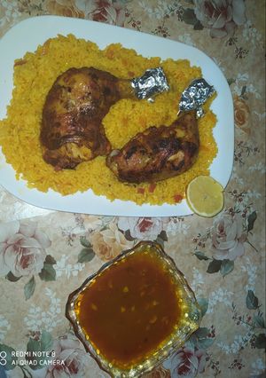 صورة لوصفة أرز بالدجاج المحمر