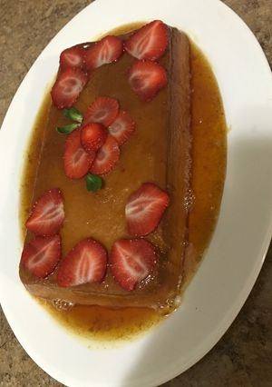 Una foto de Flan de leche condensada. (Estilo Dominicano/Sin horno)