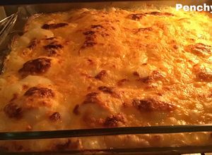 Foto principal de Huevos rellenos gratinados a los cuatro quesos con mostaza de Dijon