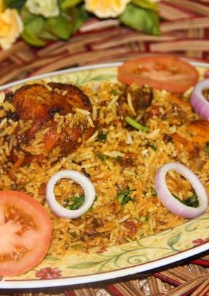 A picture of Chicken Tikka Biryani.