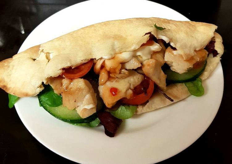 Steps to Prepare My Quick Tasty Chicken on pitta bread, so good 😁 in 33 Minutes for Family
