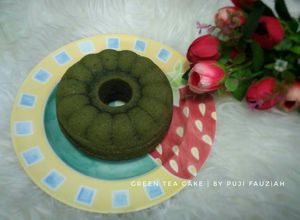 Foto resep Green tea cake irit (3 sdm, no mixer, no oven)