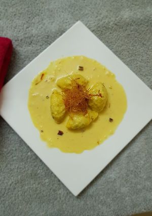 A picture of Sweet Rabdi Samosa.