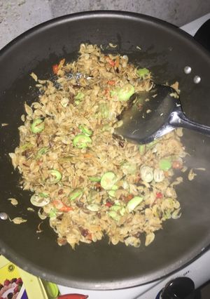 Foto resep Sambal udang kering rebon+pete