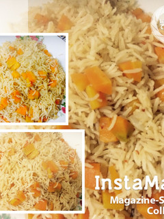 صورة لوصفة رز بالجزر والثوم ولا ألذ 😜😜