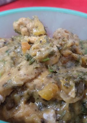 A picture of Oil free lemon pepper chicken.
