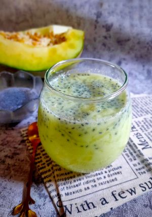 Foto resep Es melon selasih