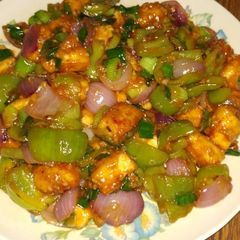 Dry chilli paneer A picture of Dry chilli paneer.