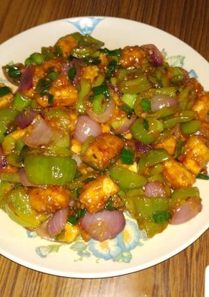 A picture of Dry chilli paneer.