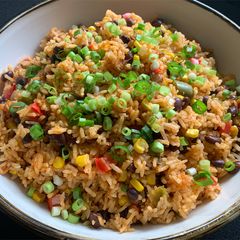 Capsicum, Corn & Black Bean Rice A picture of Capsicum, Corn & Black Bean Rice.