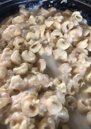 Una foto de Tortellini en salsa de queso