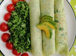 Una foto de Panqueques de perejil con relleno de atún