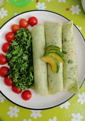 Una foto de Panqueques de perejil con relleno de atún