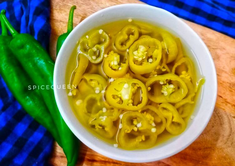 Homemade Pickled chillies