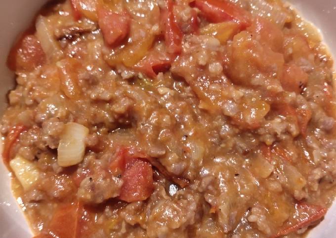 Ground Pork with Tomatoes