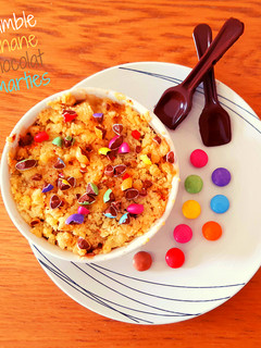 Une photo de CRUMBLE BANANE – CHOCOLAT AU LAIT – SMARTIES