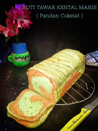 Langkah Mudah untuk Membuat Resep Chigiri Bread / Roti Tawar Kental Manis (Pandan Cokelat) yang  Bikin Ketagihan Anti Ribet, Uenak Banget