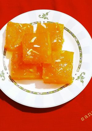 A picture of Custard Powder Halwa.
