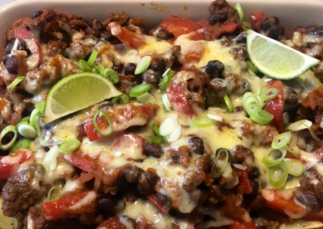 Mexican style beef loaded wedges