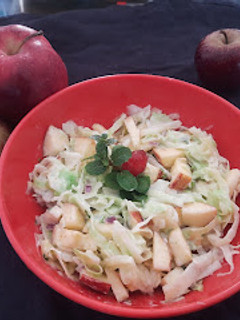 A picture of Apple and cabbage salad.
