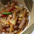 Tumis pusotel (putren, sosis, wortel)