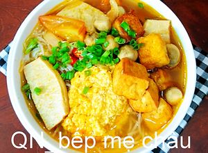 Hình của món Bún riêu chay.