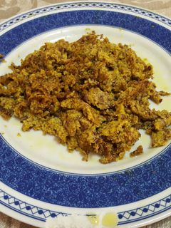 Una foto de "Huevos revueltos" de linaza veganos 🍳