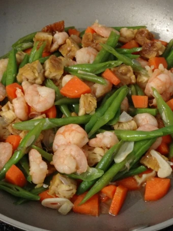 Langkah Gampang Menyiapkan Resep Tumis buncis plus udang wortel tempe yang  Bikin Ketagihan Anti Ribet, Mantap