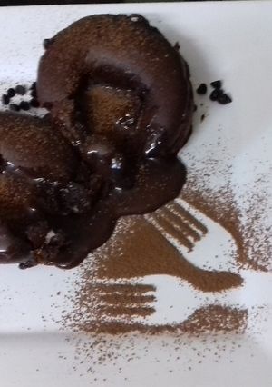 A picture of Chocolava cake.