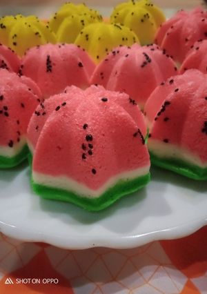 Foto resep Bolu kukus santan (semangka)