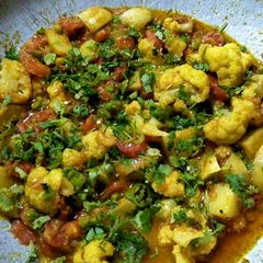 A picture of Phool gobhi Gajar matar Alu ki tarkari.