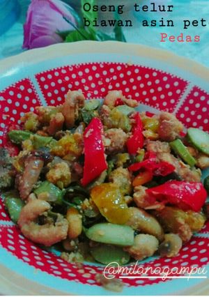 Foto resep Oseng telur biawan asin pete pedas