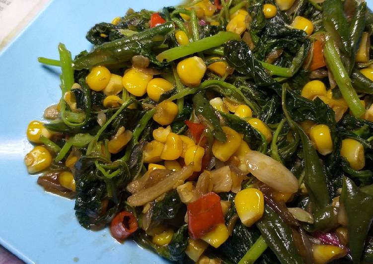 Resep Tumis Bayam Jagung Pedas yang praktis