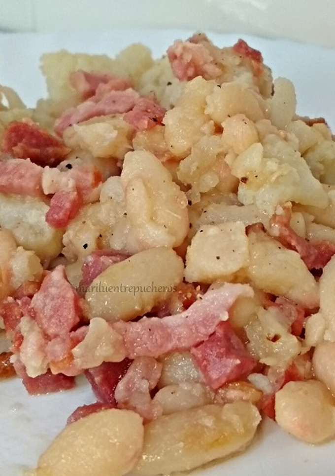 Una foto de Salteado de judías blancas y coliflor