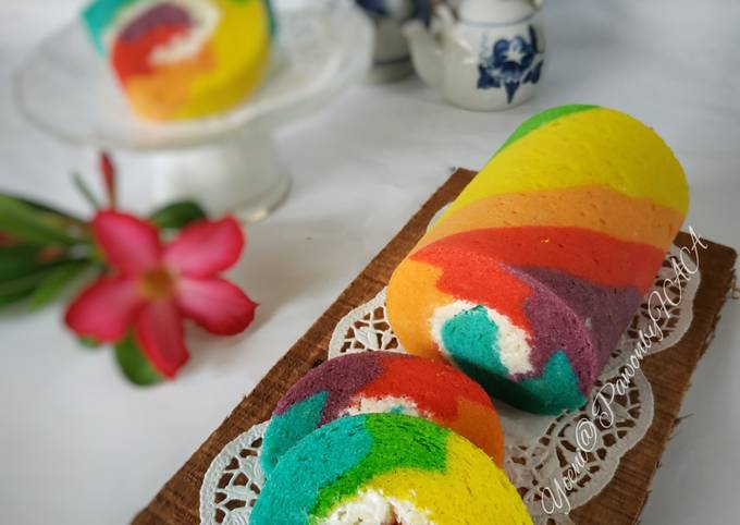 Rainbow Roll cake