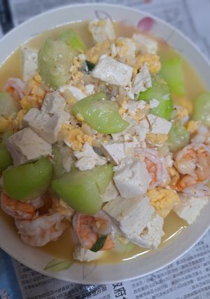 絲瓜豆腐蝦 的食譜成品照片