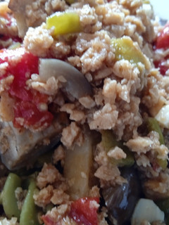 Una foto de Soja texturizada con verduras