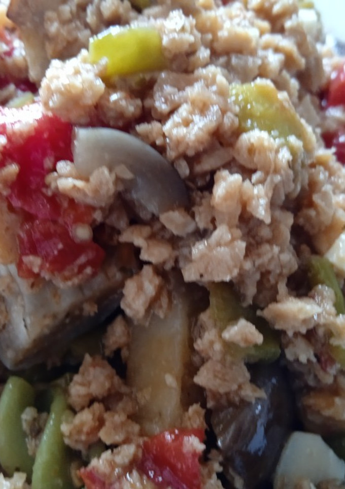 Una foto de Soja texturizada con verduras