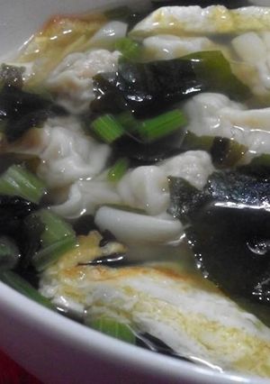 紫菜蛋皮絲高纖餛飩湯【澎湖野生水產】【食在養生】 的食譜成品照片