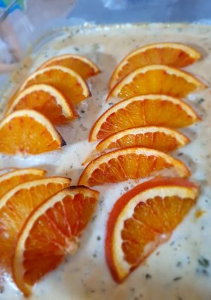 Une photo de Filet de lingue bleue à l'orange avec son trio de riz