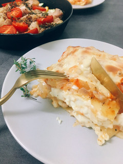 自製白醬 茄汁雞肉 千層麵 的食譜成品照片