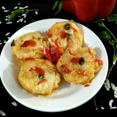 A picture of Cheesey flattered rice muffins.
