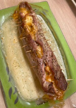 Sajttal sonkával töltött sertésszűz recept fotója