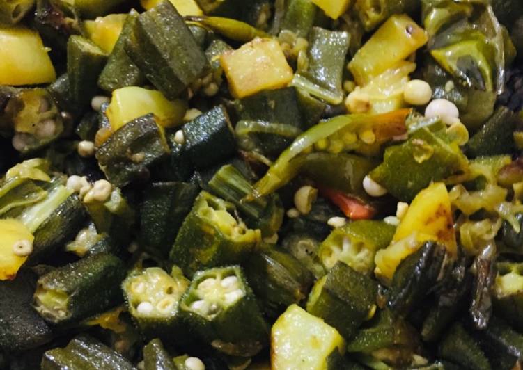 Bhindi fry with potato